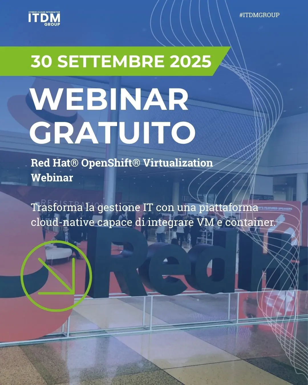 ITDM Group webinar poster on Red Hat OpenShift